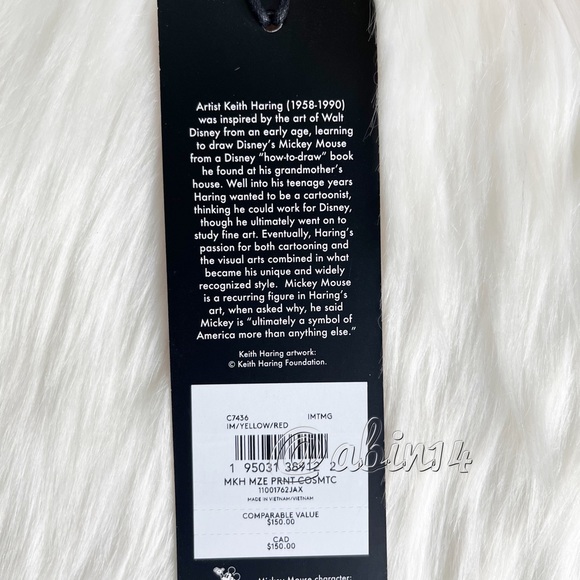 NWT Coach Disney Mickey Mouse X Keith Haring Cosmetic Pouch Makeup Bag Case - Picture 3 of 5